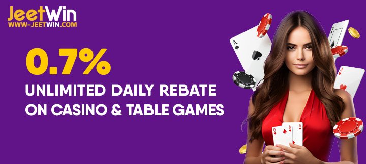 0.7% Daily Cash Back on Table & Casino Games