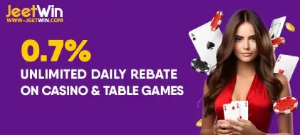 0.7% Daily Cash Back on Table & Casino Games